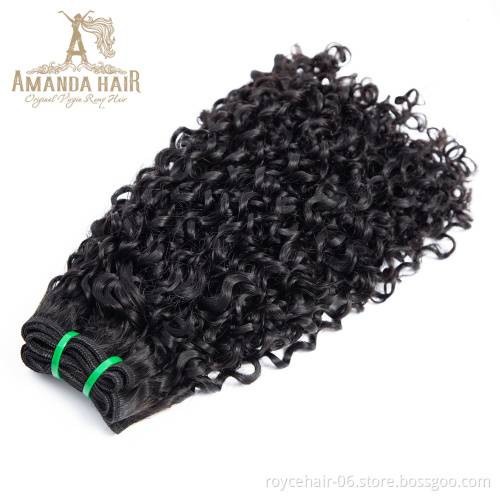 Amanda 10a 11a Fumi Super Double Drawn Virgin Indian Human Hair Pixie Curls 3 Bundles with Lace Frontal Closure